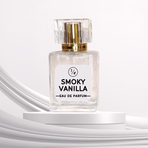 Smoky Vanilla eau de parfum bottle on white background